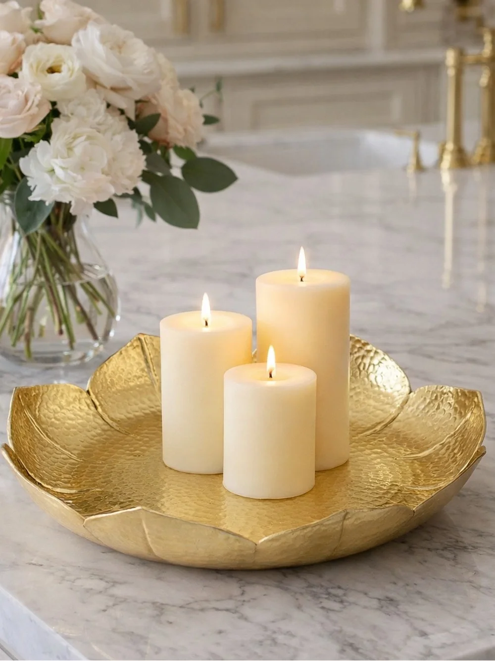 NWT Pier 1 Golden Flower Large Decorative Platter